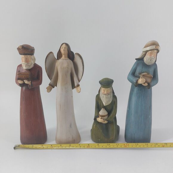 Christmas Nativity Holiday Three Wise Men Wood-Like Angel - Picture 4 of 12